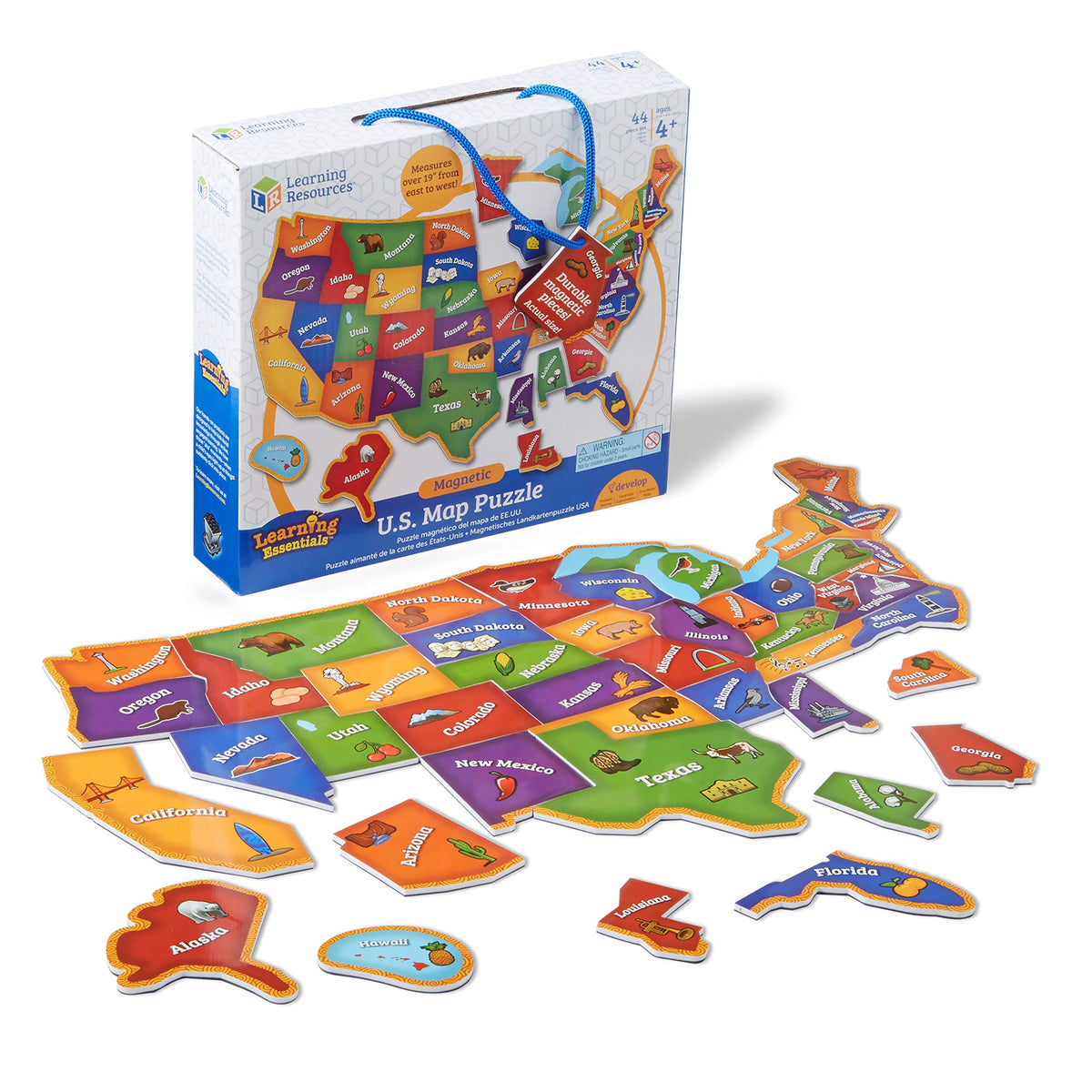 Learning Resources US map magnetic pieces for hands-on geography practice at home