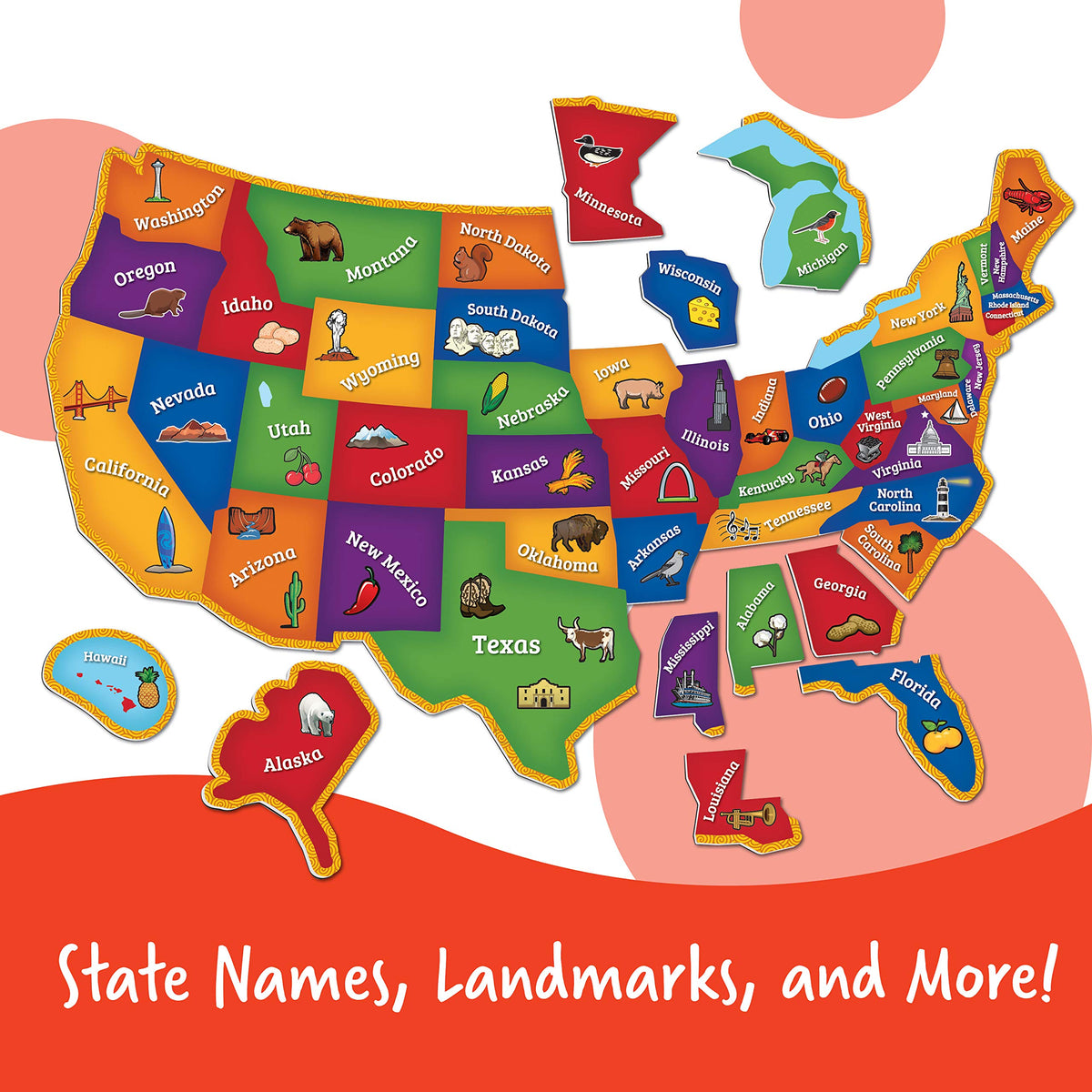 Learning Resources US map outline template helps early learners locate states accurately