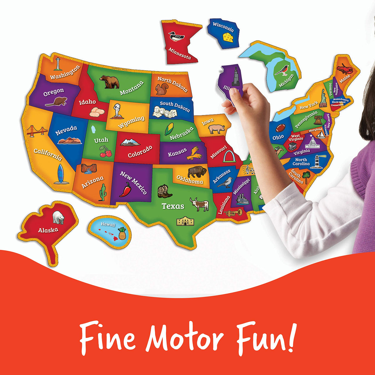 Learning Resources US map reference guide supports structured geography activities