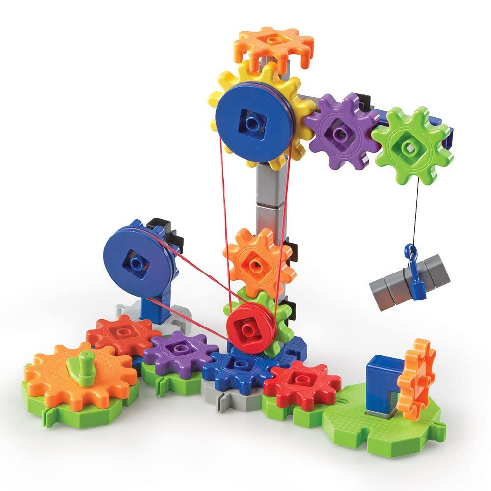 Learning Resources vehicles and cranes demonstrate motion through simple mechanisms