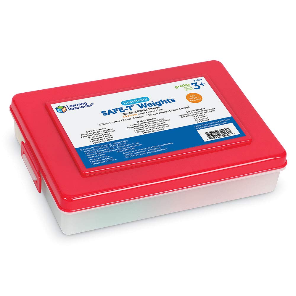 Learning Resources storage box helps keep weights organized between activities.