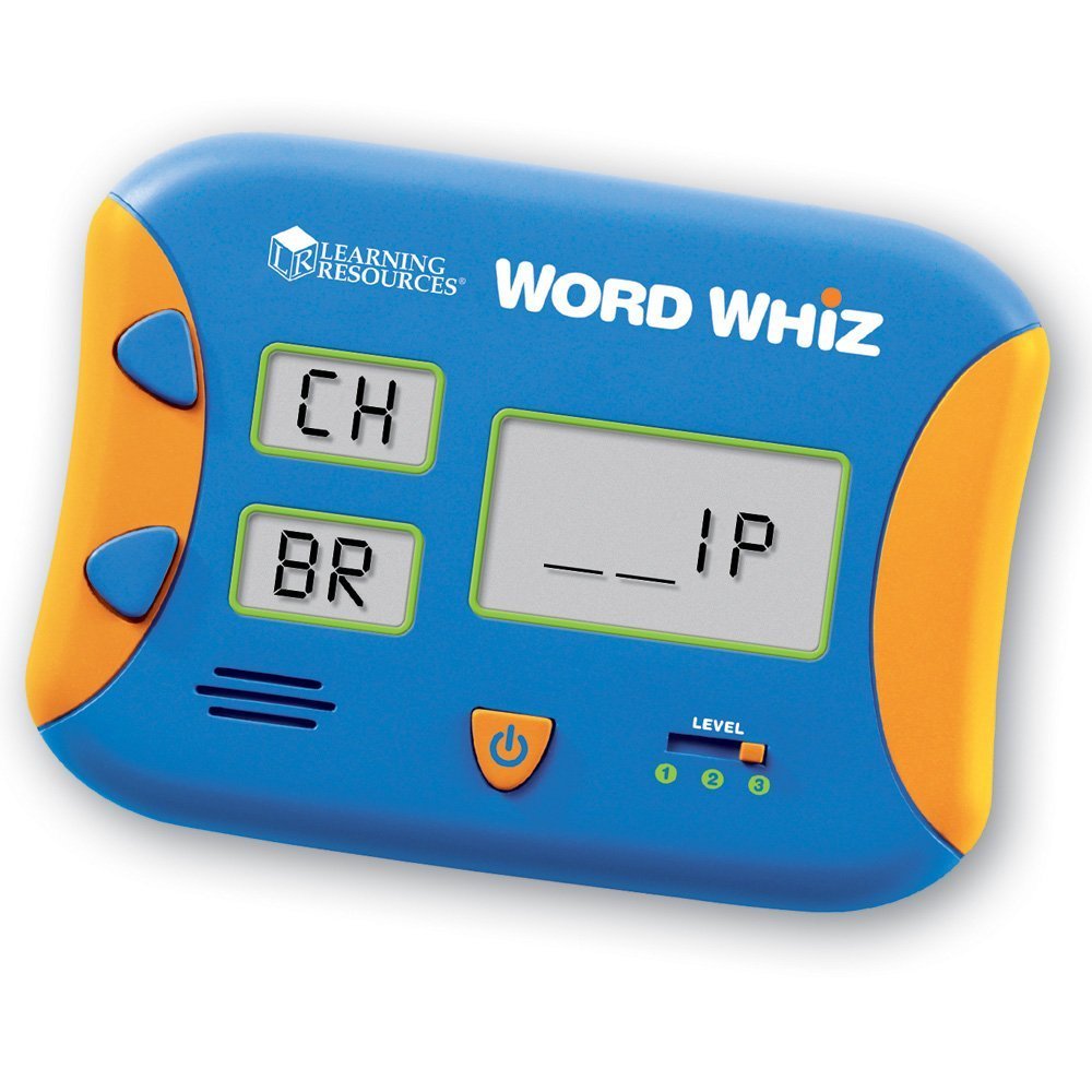 Learning Resources Word Whiz flash card showing 60-second word-building challenge
