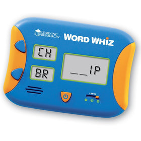 Learning Resources Word Whiz flash card showing 60-second word-building challenge