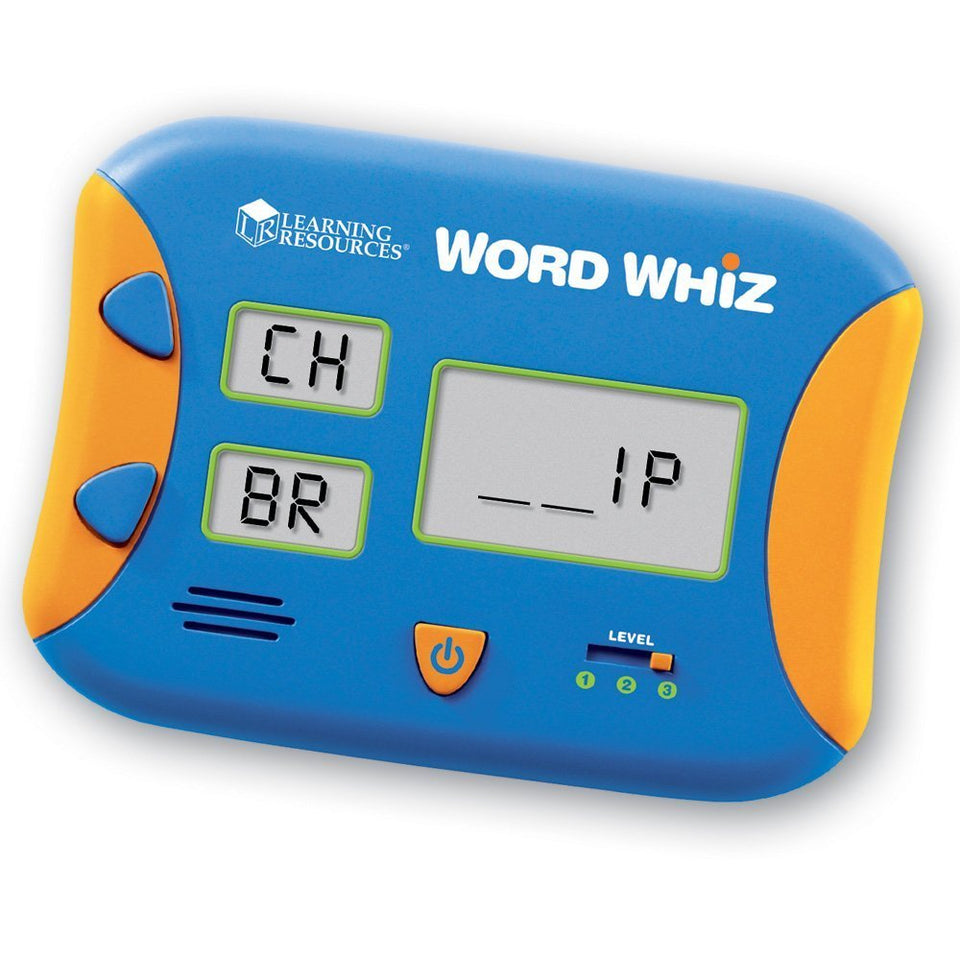 Learning Resources Word Whiz flash card showing 60-second word-building challenge