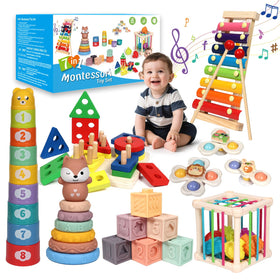 LearnToy 7 in 1 activity set stacking blocks boosts fine motor skills
