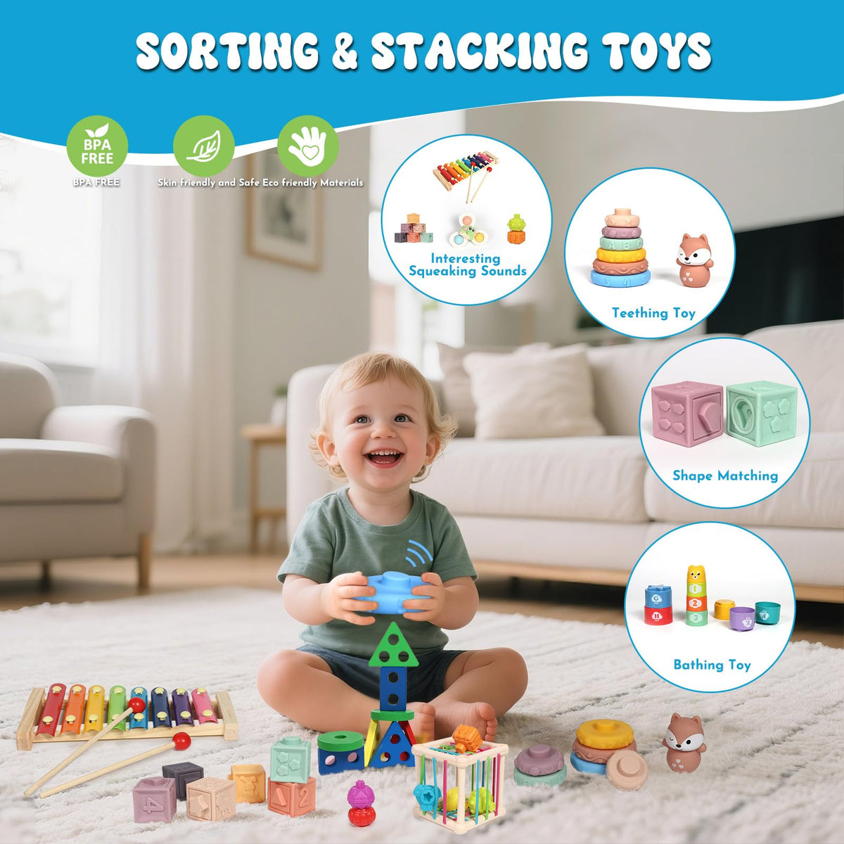 LearnToy wooden sorter aids logic and shape matching