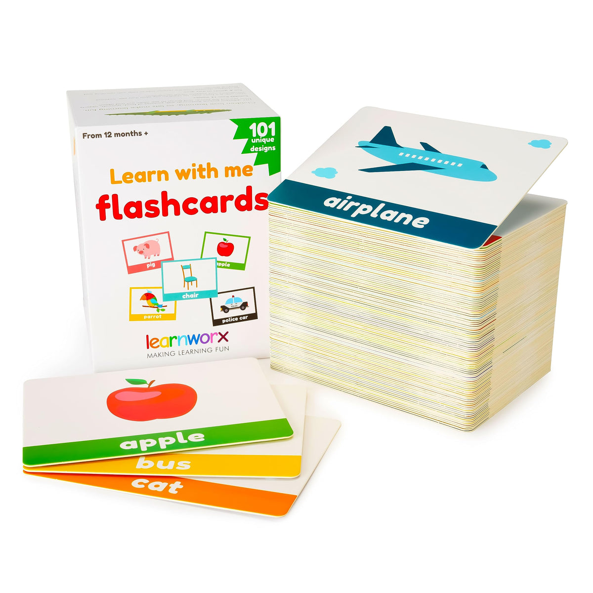 LearnWorx 101 baby flash cards featuring animals for expanding vocabulary during playful learning