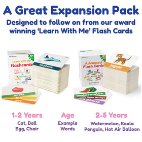 LearnWorx Advanced Flash Cards come with a sturdy box and rounded corners.