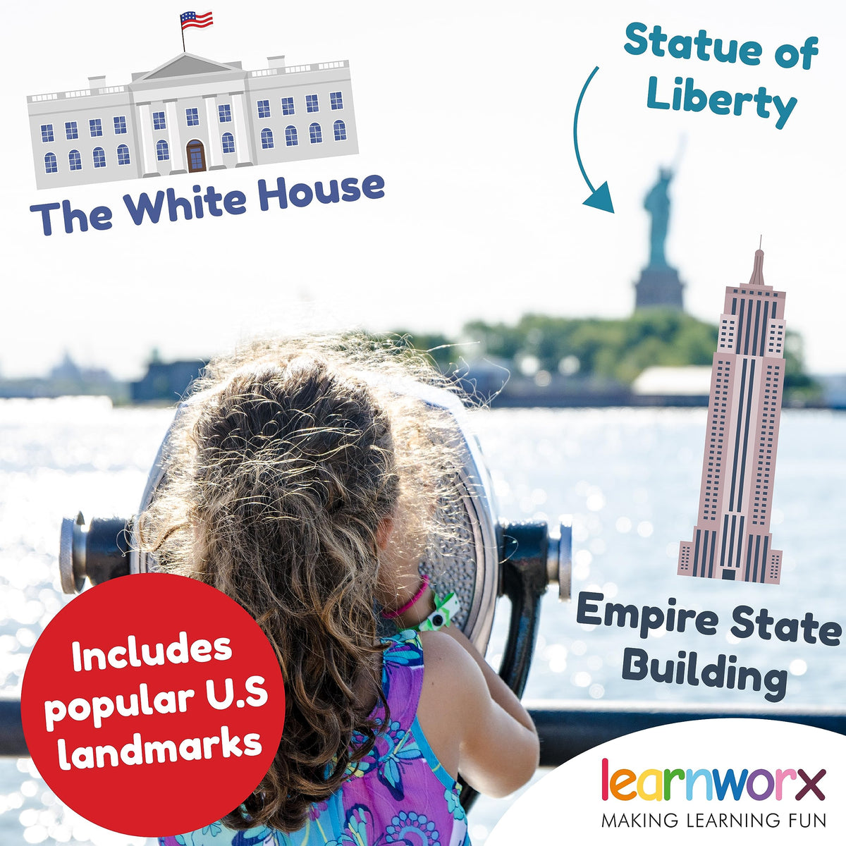LearnWorx Advanced Flash Cards include monuments card for cultural context.