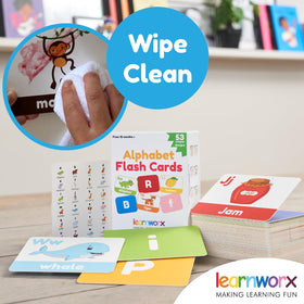 LearnWorx preschool-friendly flash cards are ideal for home or classroom practice
