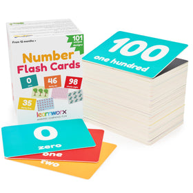 Learnworx number cards 101 for toddlers with clear number visuals to boost recognition during play.