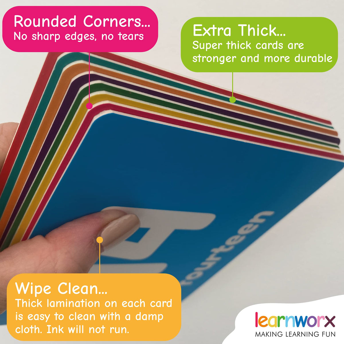 Learnworx cards suit ages 1 and up, supporting toddlers through kindergarten readiness.