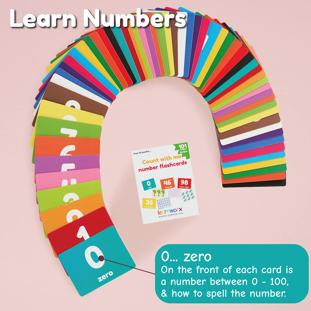 Learnworx number cards large format helps little hands recognize numbers more easily during learning sessions.