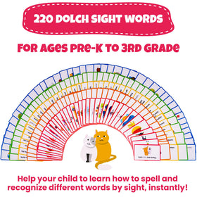 LearnWorx Sight Words Flash Cards levels show color-coded progression for targeted practice.