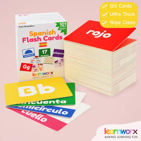 Learnworx Spanish flash cards come in a sturdy gift box for safe storage