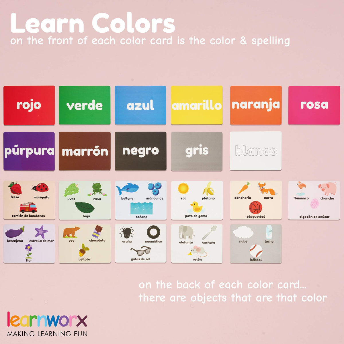 Learnworx Spanish flash cards shapes illustrate basic geometry for spatial awareness