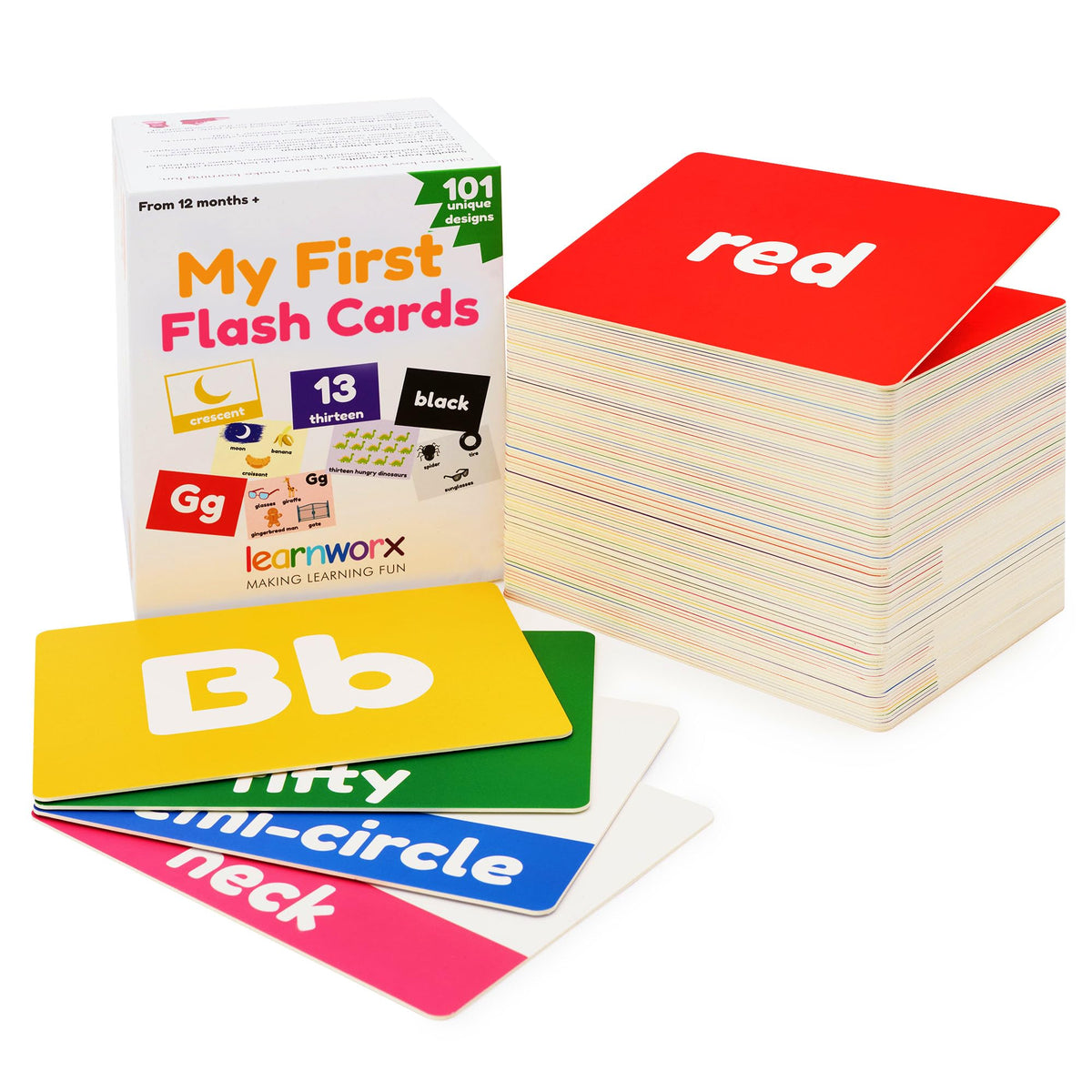 Learn Worx Toddler Flash Cards letters with bright imagery to support early literacy exploration