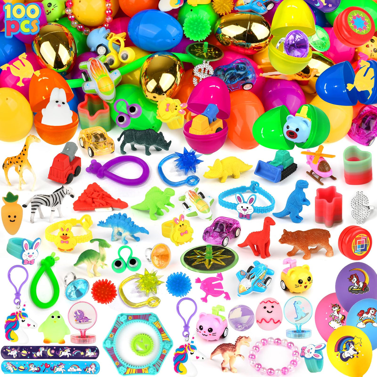 LEASEN 6 golden eggs pack for interactive Easter play and surprise gifts