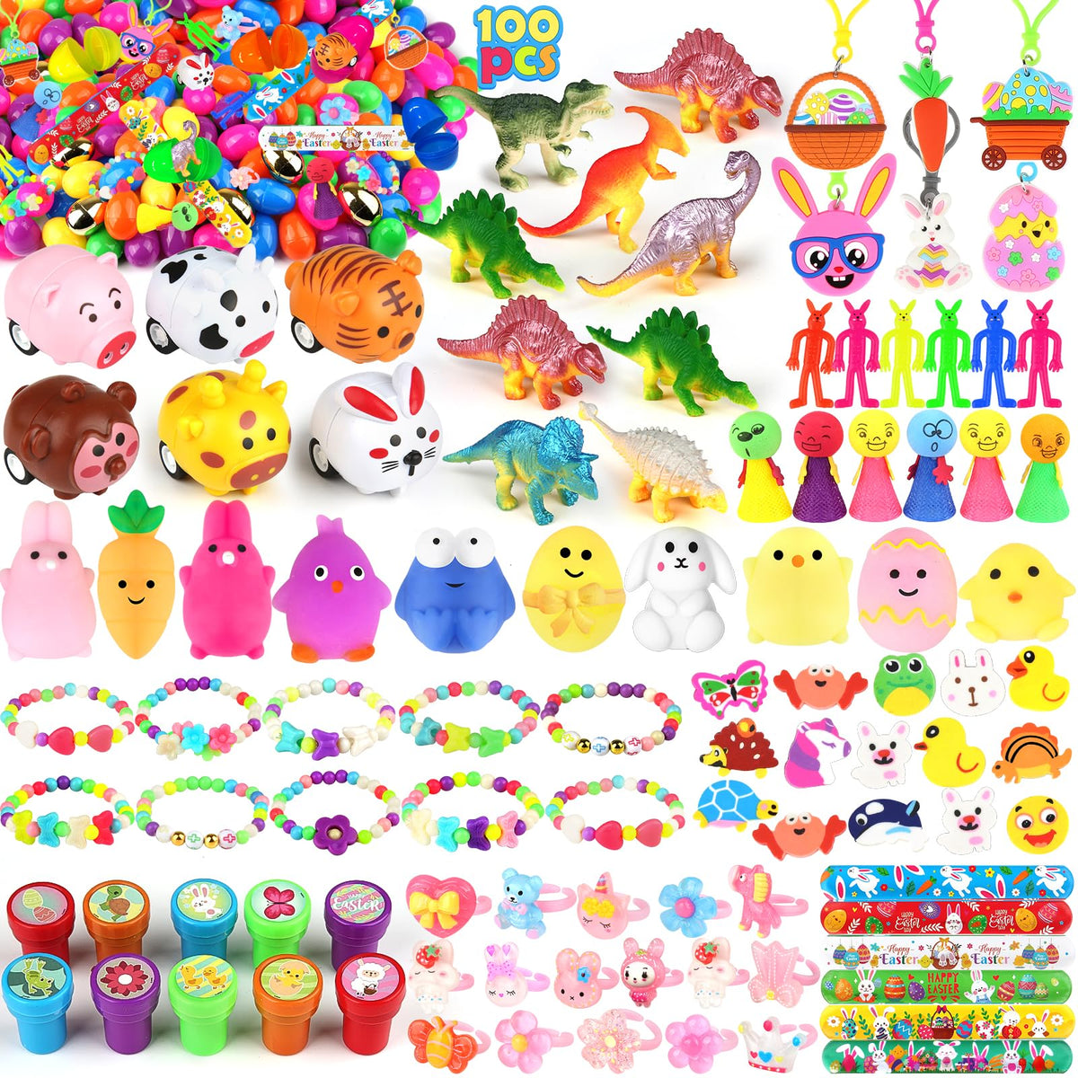 LEASEN 6 golden eggs pack with prefilled toys for exciting Easter egg hunts