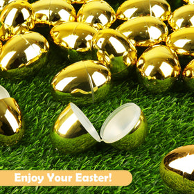 LEASEN durable plastic golden egg designed for repeated Easter use
