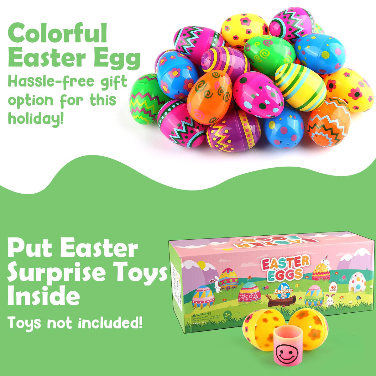 LEASEN Easter eggs in assorted colors for vibrant decorations.