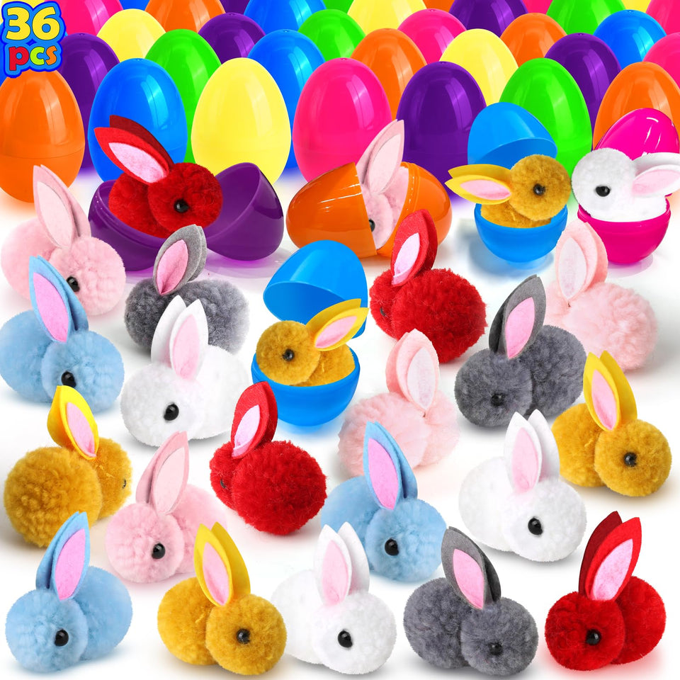 LEASEN Easter eggs with plush bunnies inside for delightful discoveries