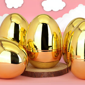 LEASEN Easter party favors gold eggs ideal for baskets