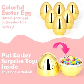 LEASEN flat-bottom egg displays upright for versatile Easter setups