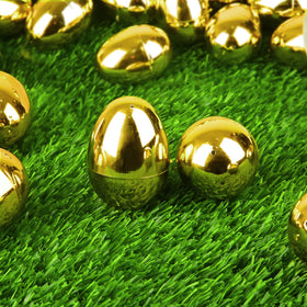 LEASEN glossy metallic gold Easter egg enhances festive table display