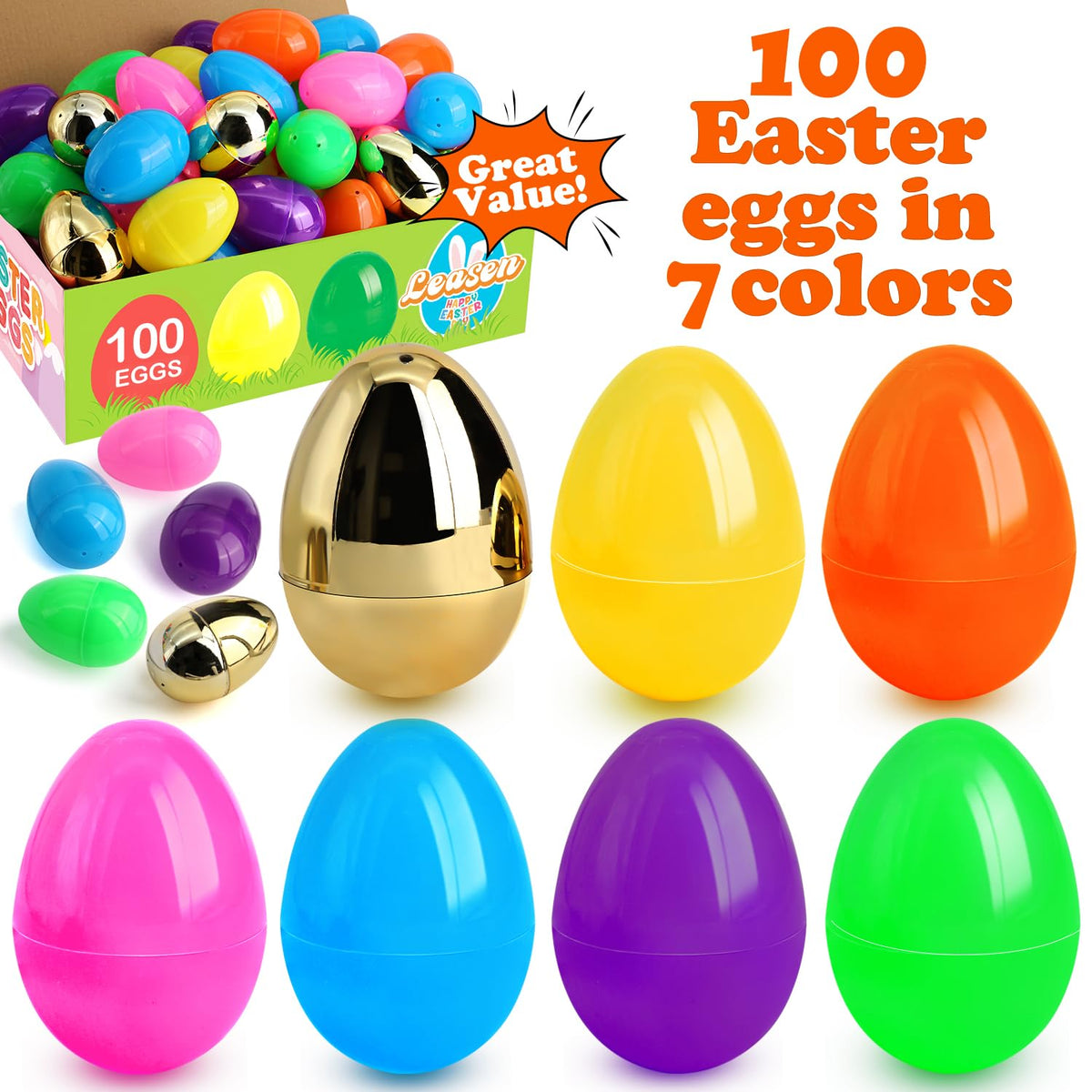 LEASEN hinge design Easter eggs demonstrating secure tops and bottoms for filling.