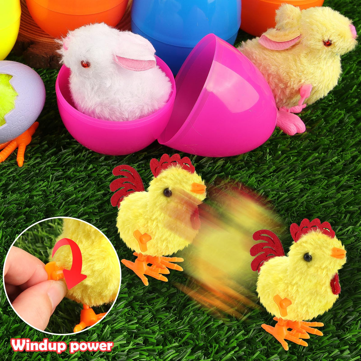 LEASEN jumbo plastic eggs in six colors for Easter egg hunts