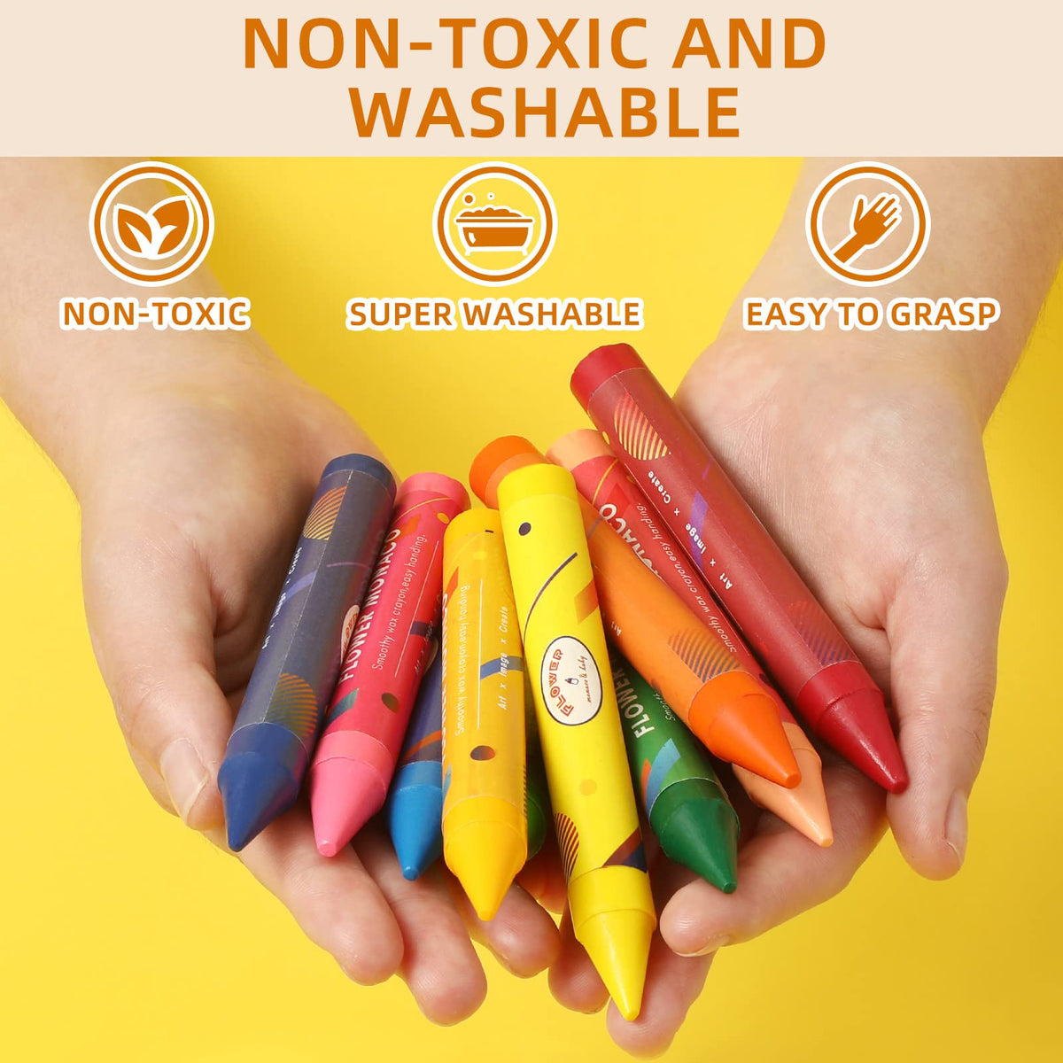 Lebze Non-toxic wax crayons provide a safe option for curious toddlers.