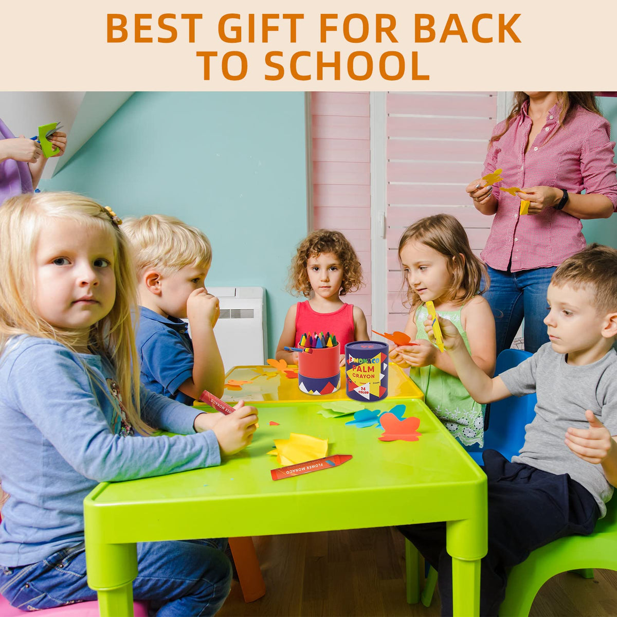 Lebze sturdy container – keeps crayons organized at home or on the go.
