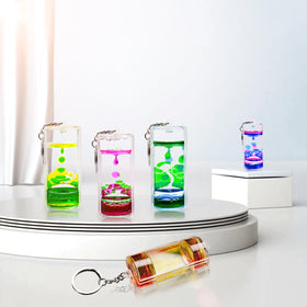 LECEHIVO liquid motion bubbler keychain backpack accessory provides on-the-go visual calm.