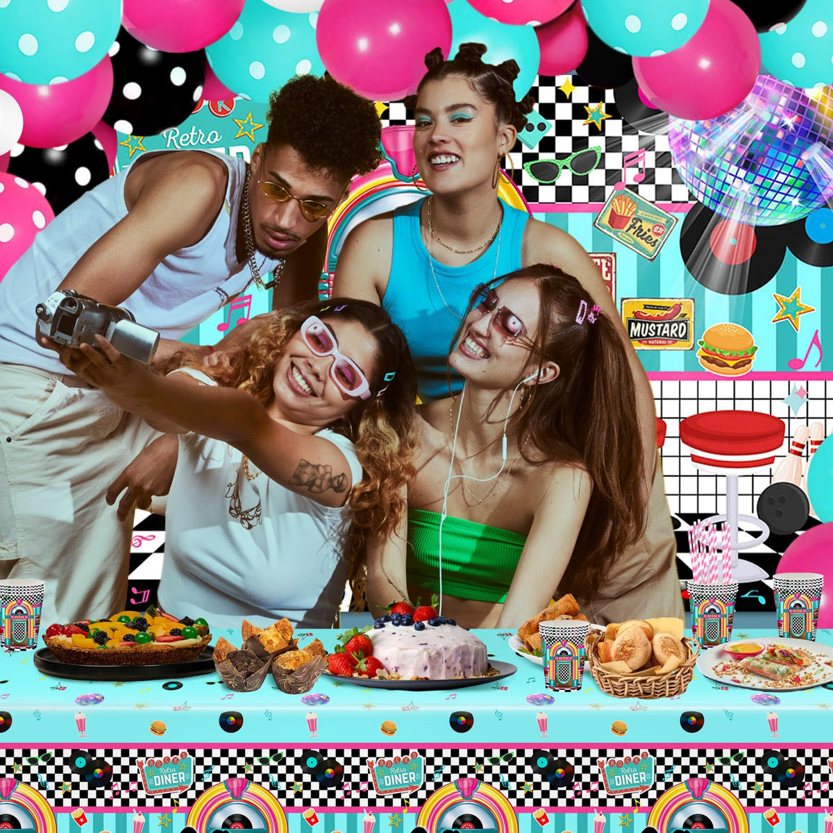 Lecheme 50s tablecloth delivers retro flair while protecting surfaces