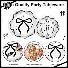 Lecheme Black Bow napkins add coordinated elegance to tables.