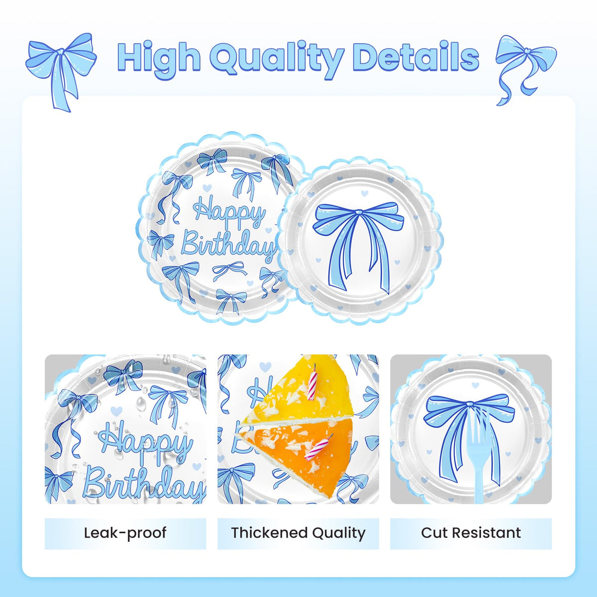 Lecheme Blue Bow balloons 22 pcs to create a festive ambiance