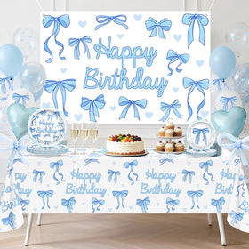Lecheme Blue Bow 7-inch napkins add soft, stylish cake moments