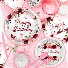 Lecheme Burgundy napkins provide soft texture and cohesive color for social celebrations