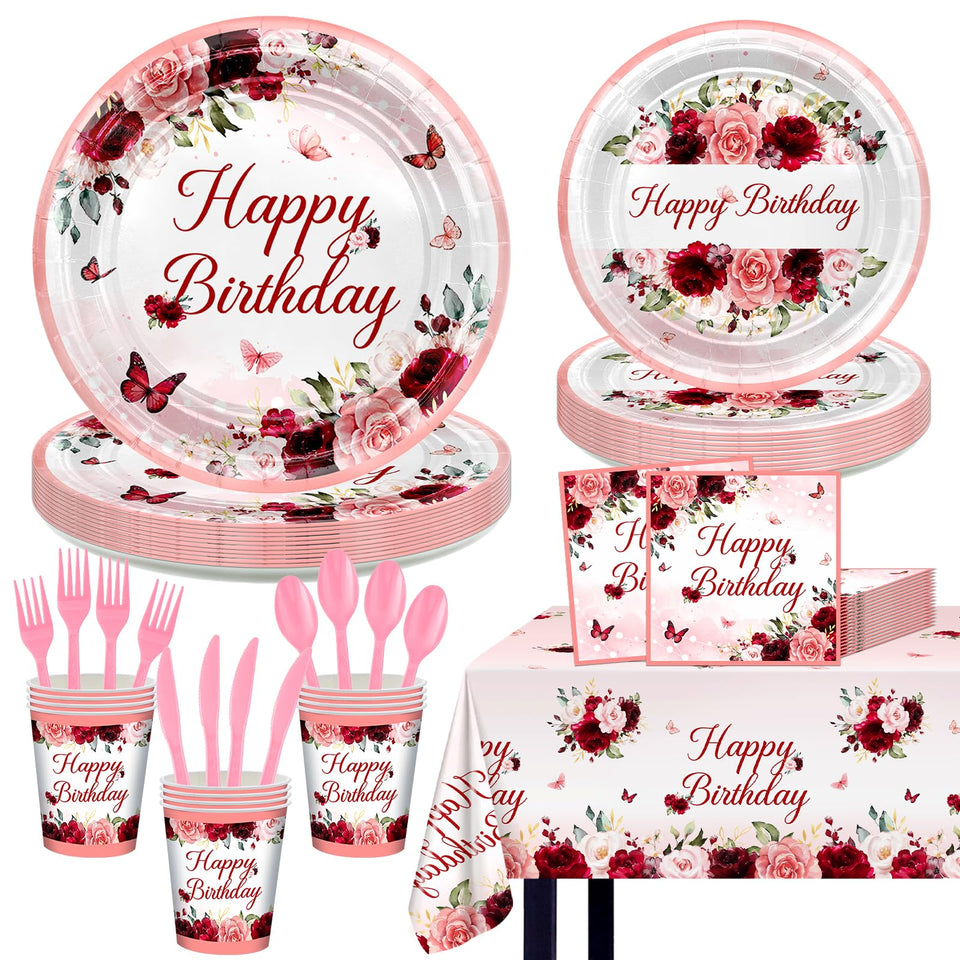 Lecheme Burgundy plates 7-inch for easy serving at a stylish birthday party