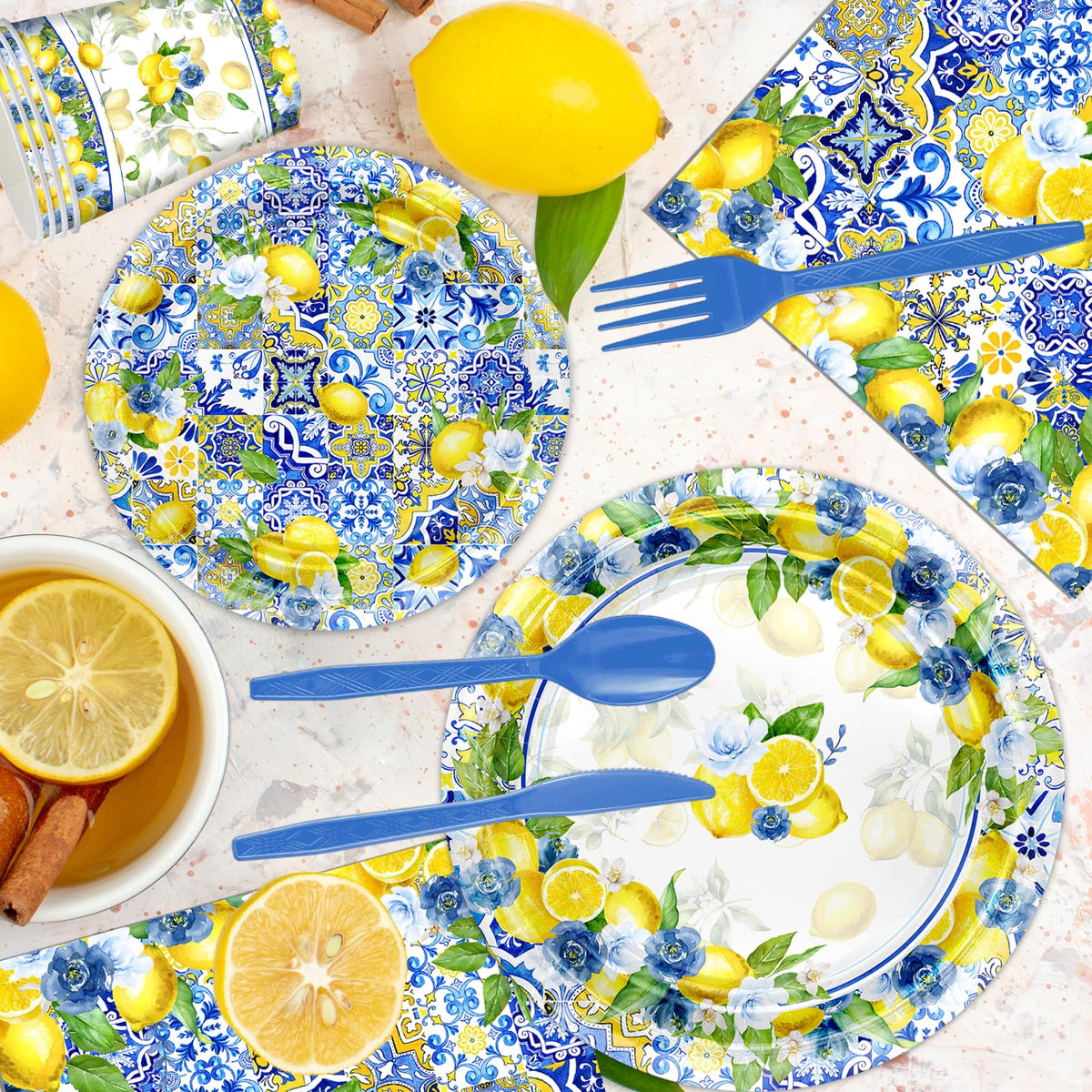 Lecheme Capri Lemon cutlery set for convenient, mess-free dining