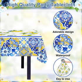 Lecheme Capri Lemon tablecloth 137x274 cm protects surfaces