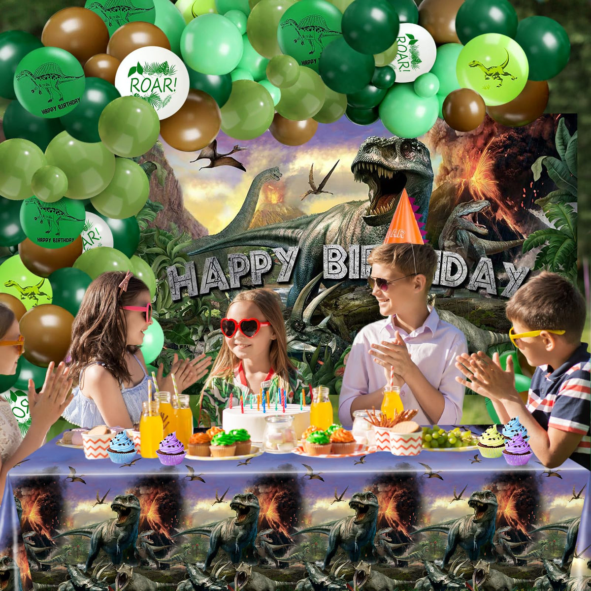 Lecheme dinosaur all-in-one set – complete party kit saves prep time and effort