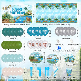 Lecheme Gone Fishing tablecloth provides waterproof protection and cohesive color