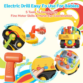 Lechonix excavator take apart toy drill in action