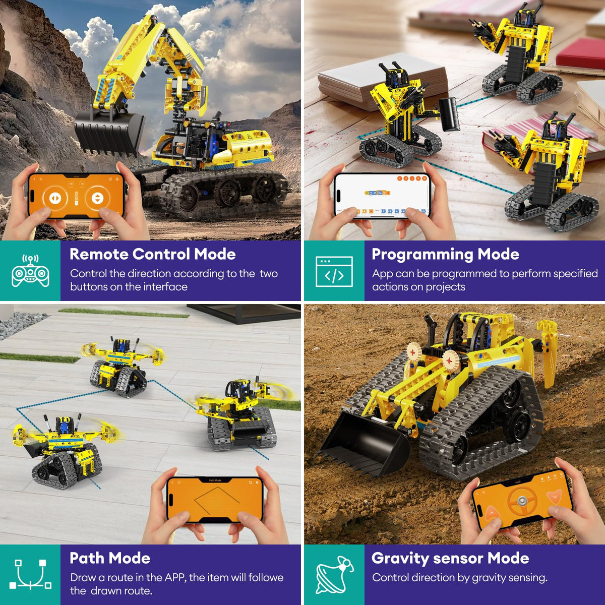 LECPOP 5-in-1 construction loader in action supports spatial reasoning.