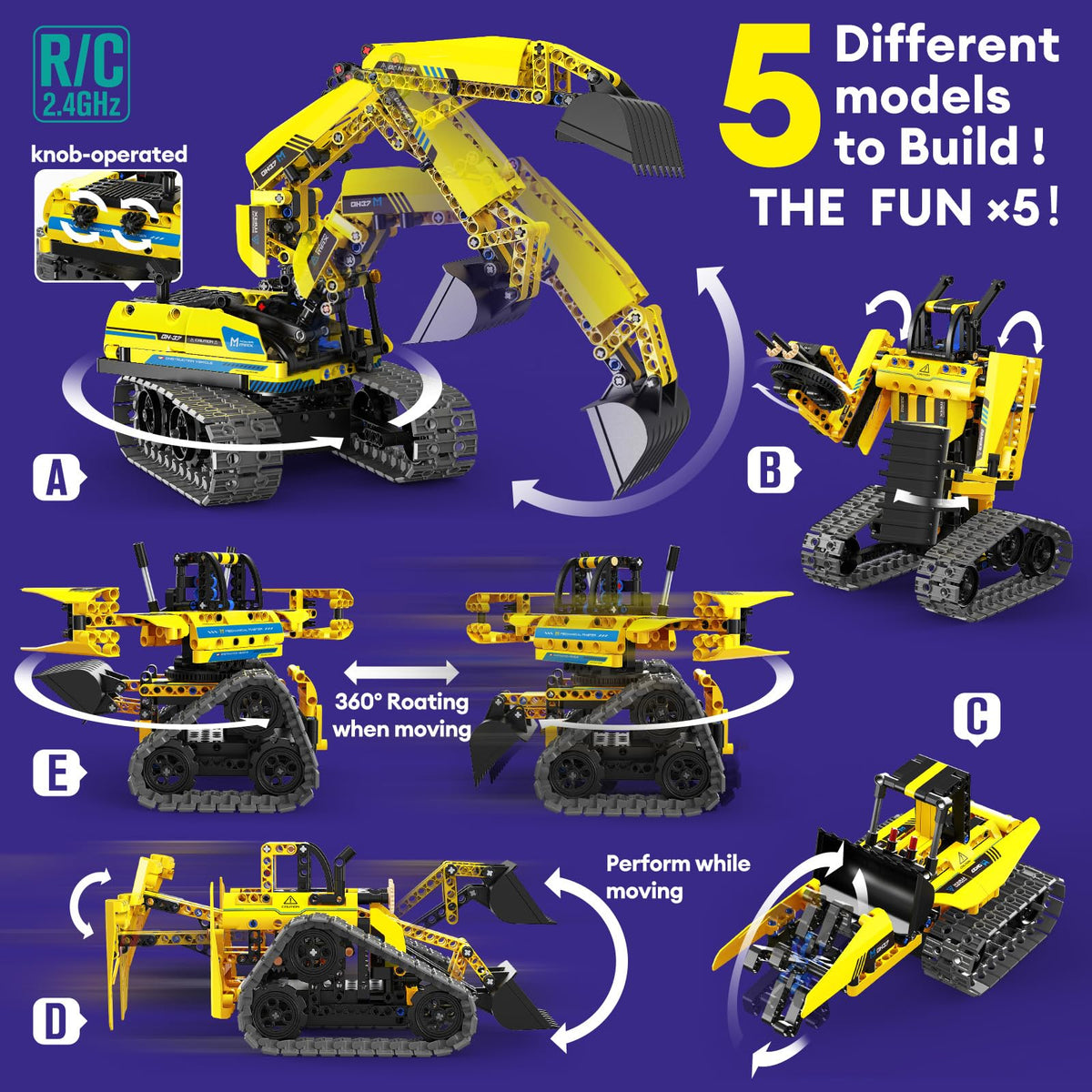 LECPOP 5-in-1 robot model demonstrating modular construction and problem solving.