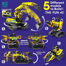 LECPOP 5-in-1 robot model demonstrating modular construction and problem solving.