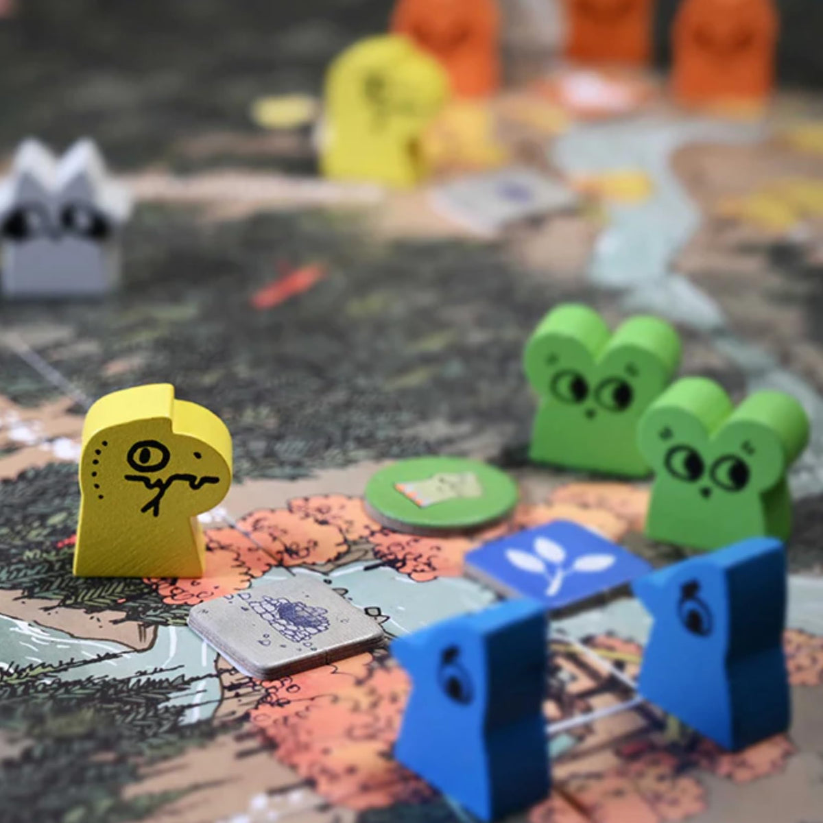 Root Riverfolk hireling tiles and pieces on the board for expanded options.