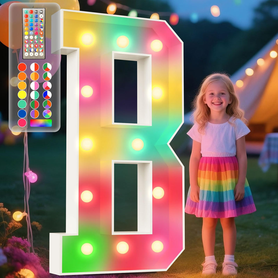 Ledido 4ft marquee letter B glowing to create bold party signage